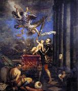 TIZIANO Vecellio Philip II Offering Don Fernando to Victory painting